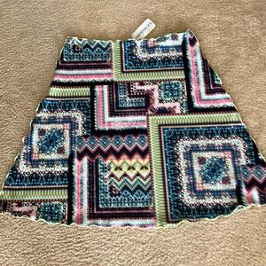NWT Haystacks Switchstacks reversible bias skirt in patchwork.